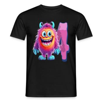 Monster design for children – four years - Men's T-Shirt - black - Front - AI Model Male 178 light (178cm)