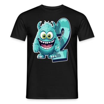Monster design for children – two years - Men's T-Shirt - black - Front - AI Model Male 178 light (178cm)