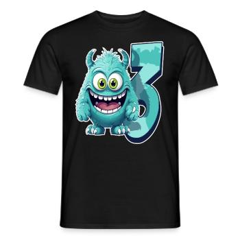 Design de monstre pour les enfants – 3 ans - T-shirt homme - noir - Devant - AI Model Male 178 light (178cm)