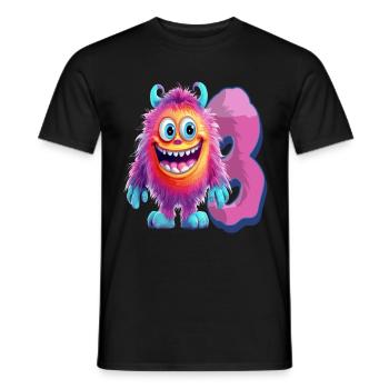 Design de monstre pour les enfants – 3 ans - T-shirt homme - noir - Devant - AI Model Male 178 light (178cm)