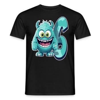 Monster-design Für Kinder – Sechs Jahre - Männer T-Shirt - Schwarz - Vorne - AI Model Male 178 light (178cm)