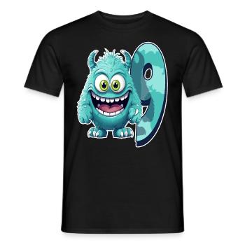 Monster Design pour les enfants – Neuf ans - T-shirt homme - noir - Devant - AI Model Male 178 light (178cm)