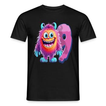 Monster Design pour les enfants – Neuf ans - T-shirt homme - noir - Devant - AI Model Male 178 light (178cm)