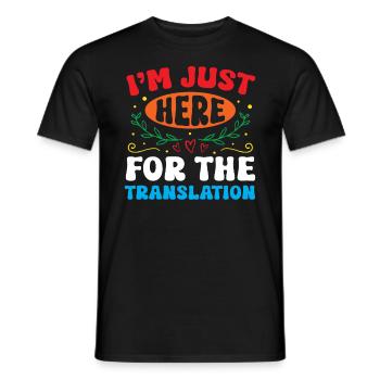 Professeur d’ASL Langue des signes américaine - T-shirt homme - noir - Devant - AI Model Male 178 light (178cm)
