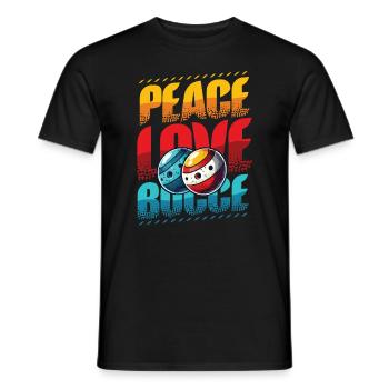 Peace Love Boccia - Éventails de Boccia Style Vintage - T-shirt homme - noir - Devant - AI Model Male 178 light (178cm)