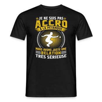Je ne suis pas accro à la pétanque - T-shirt homme - noir - Devant - AI Model Male 178 light (178cm)