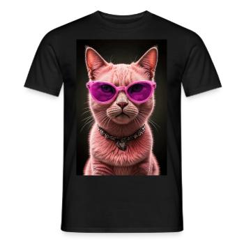 Diva of the cat world - Men's T-Shirt - black - Front - AI Model Male 178 light (178cm)