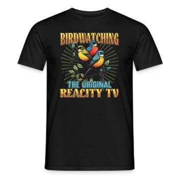 Birdwatching Original Reality TV Vögelbeobachter - Männer T-Shirt - Schwarz - Vorne - AI Model Male 178 light (178cm)