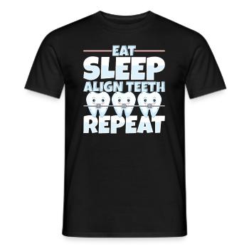 Eat Sleep Align Teeth Dentist - Men's T-Shirt - black - Front - AI Model Male 178 light (178cm)