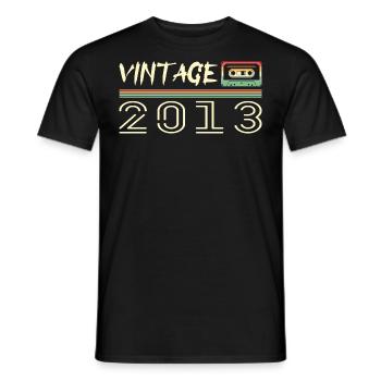 2013 Original 2013 Rétro Cadeau Anniversaire 2013 - T-shirt homme - noir - Devant - AI Model Male 178 light (178cm)