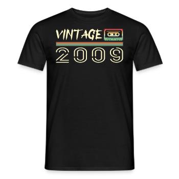 2009 Original 2009 Retro Birthday Gift 2009 - Men's T-Shirt - black - Front - AI Model Male 178 light (178cm)