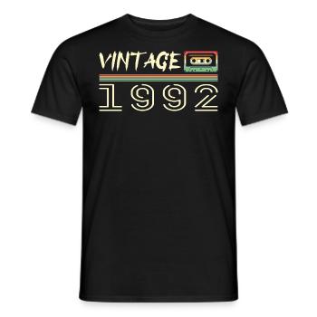 1992 Original 1992 Retro Geburtstagsgeschenk 1992 - Männer T-Shirt - Schwarz - Vorne - AI Model Male 178 light (178cm)