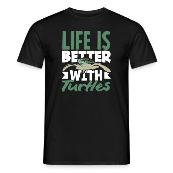 Tortue Tortue Mer Cadeau - T-shirt homme - noir - Devant - AI Model Male 178 light (178cm)