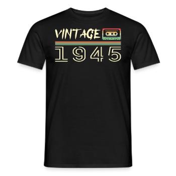 1945 Original 1945 Retro 1945 Birthday Gift - Men's T-Shirt - black - Front - AI Model Male 178 light (178cm)