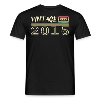 2015 Original 2015 Retro Birthday Gift 2015 - Men's T-Shirt - black - Front - AI Model Male 178 light (178cm)