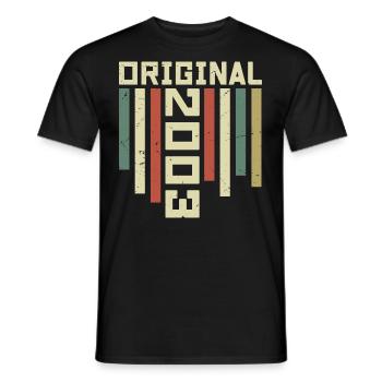 2003 Cadeau Rétro 2003 Cadeau Anniversaire 21 ans - T-shirt homme - noir - Devant - AI Model Male 178 light (178cm)
