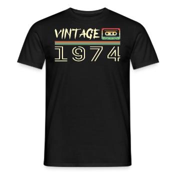 1974 Original 1974 Rétro Cadeau Anniversaire 1974 - T-shirt homme - noir - Devant - AI Model Male 178 light (178cm)