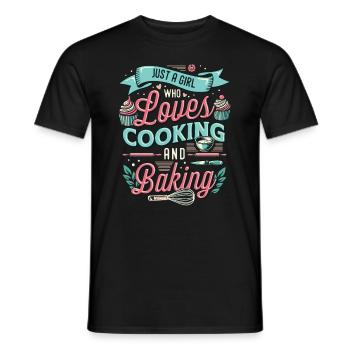 Une fille qui aime cuisiner et faire de la pâtisserie - T-shirt homme - noir - Devant - AI Model Male 178 light (178cm)