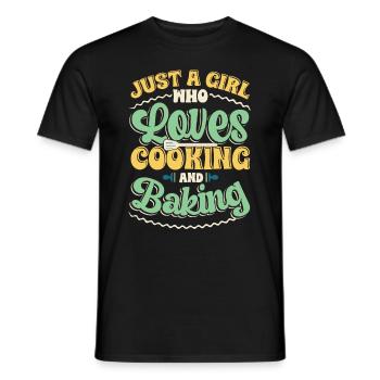 Une fille qui aime cuisiner et faire de la pâtisserie - T-shirt homme - noir - Devant - AI Model Male 178 light (178cm)
