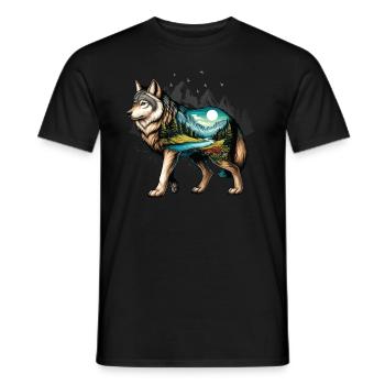 Wilderness Inside the Bear Retro Vintage - Men's T-Shirt - black - Front - AI Model Male 178 light (178cm)