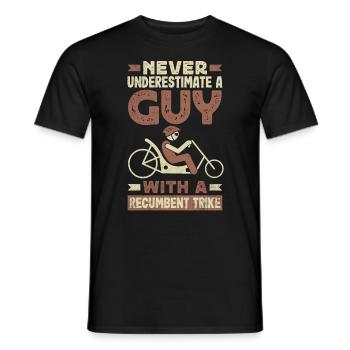 Funny Bike Sport Cycling Recumbent Bike - Männer T-Shirt - Schwarz - Vorne - AI Model Male 178 light (178cm)