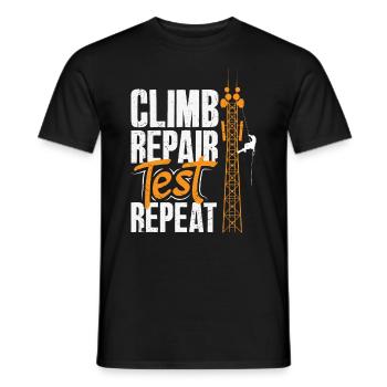 Tower Climber Technician Tower Worker - Men's T-Shirt - black - Front - AI Model Male 178 light (178cm)