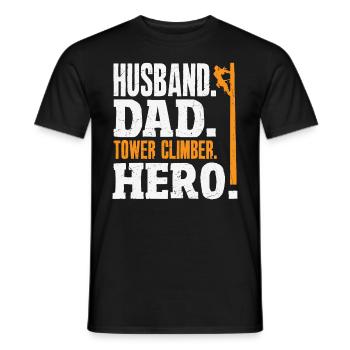 Tower Climber Technician Tower Worker - Men's T-Shirt - black - Front - AI Model Male 178 light (178cm)