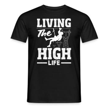 Tower Climber Technician Tower Worker - Men's T-Shirt - black - Front - AI Model Male 178 light (178cm)