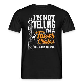 Tower Climber Technician Tower Worker - Men's T-Shirt - black - Front - AI Model Male 178 light (178cm)