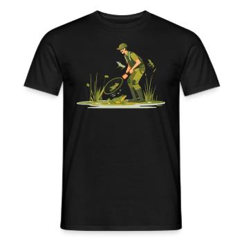 Frogs Catch Frog Hunter Frog Catcher - Men's T-Shirt - black - Front - AI Model Male 178 light (178cm)