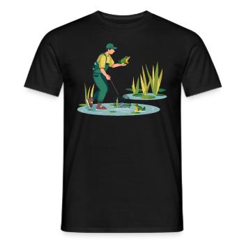 Frogs Catch Frog Hunter Frog Catcher - Men's T-Shirt - black - Front - AI Model Male 178 light (178cm)