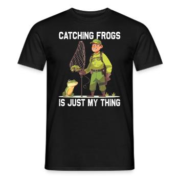 Frogs Catch Frog Hunter Frog Catcher - Men's T-Shirt - black - Front - AI Model Male 178 light (178cm)