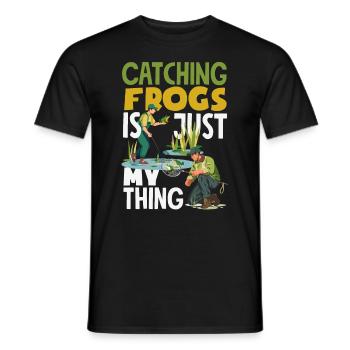Grenouille amphibie chasseur passionné grenouille - T-shirt homme - noir - Devant - AI Model Male 178 light (178cm)