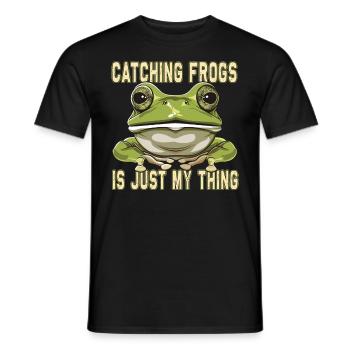 Frogs Catch Frog Hunter Frog Catcher - Men's T-Shirt - black - Front - AI Model Male 178 light (178cm)