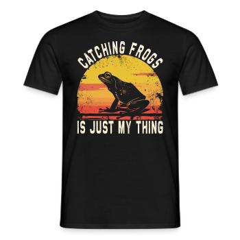 Frogs Catch Frog Hunter Frog Catcher - Men's T-Shirt - black - Front - AI Model Male 178 light (178cm)