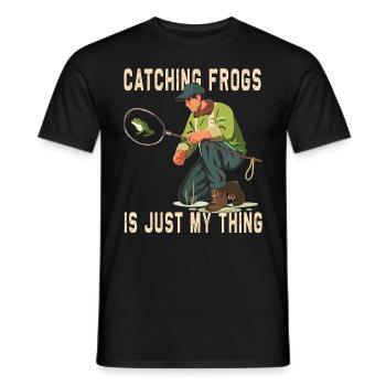Frogs Catch Frog Hunter Frog Catcher - Men's T-Shirt - black - Front - AI Model Male 178 light (178cm)