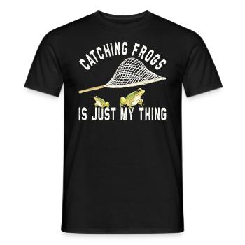 Frogs Catch Frog Hunter Frog Catcher - Men's T-Shirt - black - Front - AI Model Male 178 light (178cm)
