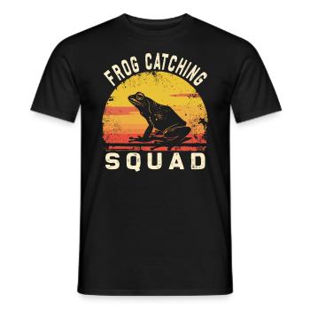 Frogs Catch Frog Hunter Frog Catcher - Men's T-Shirt - black - Front - AI Model Male 178 light (178cm)