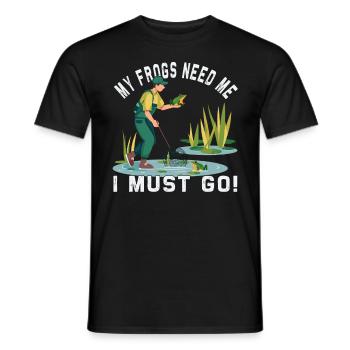 Frogs Catch Frog Hunter Frog Catcher - Men's T-Shirt - black - Front - AI Model Male 178 light (178cm)