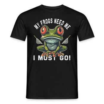 Frogs Catch Frog Hunter Frog Catcher - Men's T-Shirt - black - Front - AI Model Male 178 light (178cm)