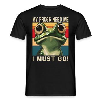 Frogs Catch Frog Hunter Frog Catcher - Men's T-Shirt - black - Front - AI Model Male 178 light (178cm)