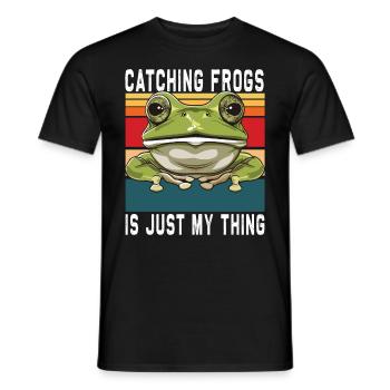 Frogs Catch Frog Hunter Frog Catcher - Men's T-Shirt - black - Front - AI Model Male 178 light (178cm)