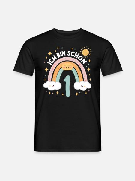 1st Birthday Shirt Rainbow Cloud - Men's T-Shirt - black
