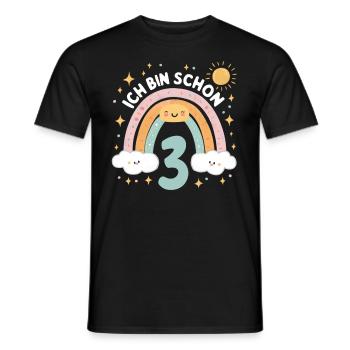 3rd Birthday Shirt Rainbow Cloud - Men's T-Shirt - black - Front - AI Model Male 178 light (178cm)