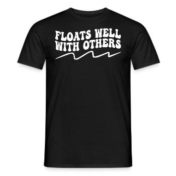 Floats Well With Others - Summer Joke, Lazy Tubing - T-shirt homme - noir - Devant - AI Model Male 178 light (178cm)