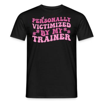 Personally Victimized By My Trainer, Funny Fitness - T-shirt homme - noir - Devant - AI Model Male 178 light (178cm)