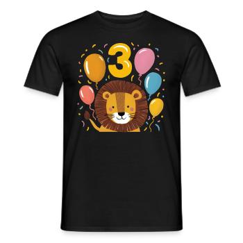 3. Geburtstag Löwe Kindergeburtstag - Männer T-Shirt - Schwarz - Vorne - AI Model Male 178 light (178cm)