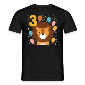 3ème anniversaire Leo Kids Anniversaire - T-shirt homme - noir - Devant - AI Model Male 178 light (178cm)