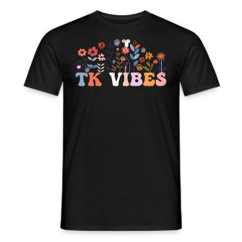 TK Vibes Wildflower Retro Teacher Daisy Kid - T-shirt homme - noir - Devant - AI Model Male 178 light (178cm)