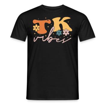 TK Vibes Wildflower Retro Teacher Daisy Kid - T-shirt homme - noir - Devant - AI Model Male 178 light (178cm)